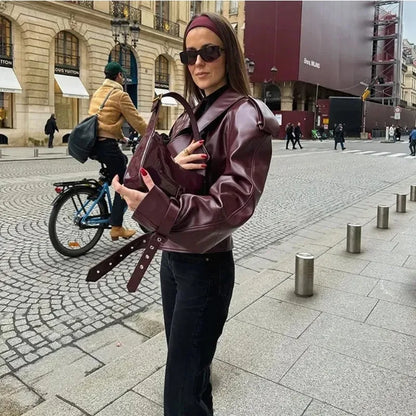 Faux Jacket Burgundy